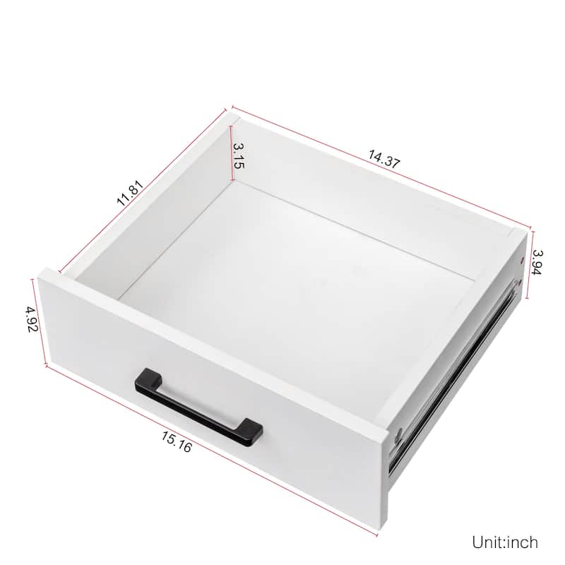 Anmytek Black Bar Cabinet with Drawers and Adjustable Shelf Modern Home Bar Storage