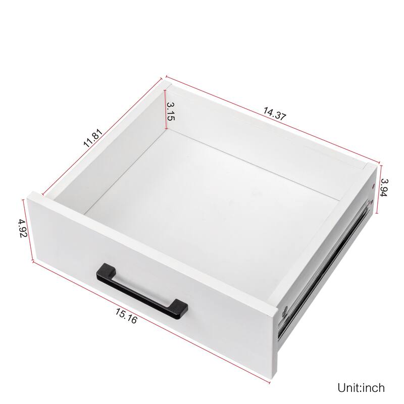 Roomfitters White Storage Cabinet with Drawer and Door, Modern Accent Buffet or Side Cabinet