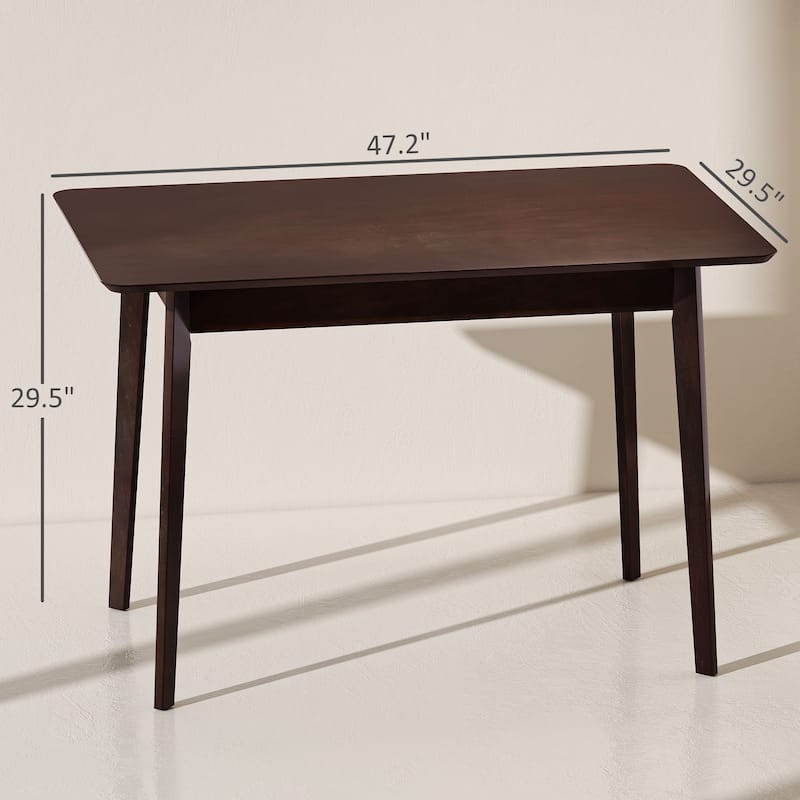Rubberwood and MDF Mid-Century Modern Dining Table - 47.2" L x 29.5" W x 29.5" H