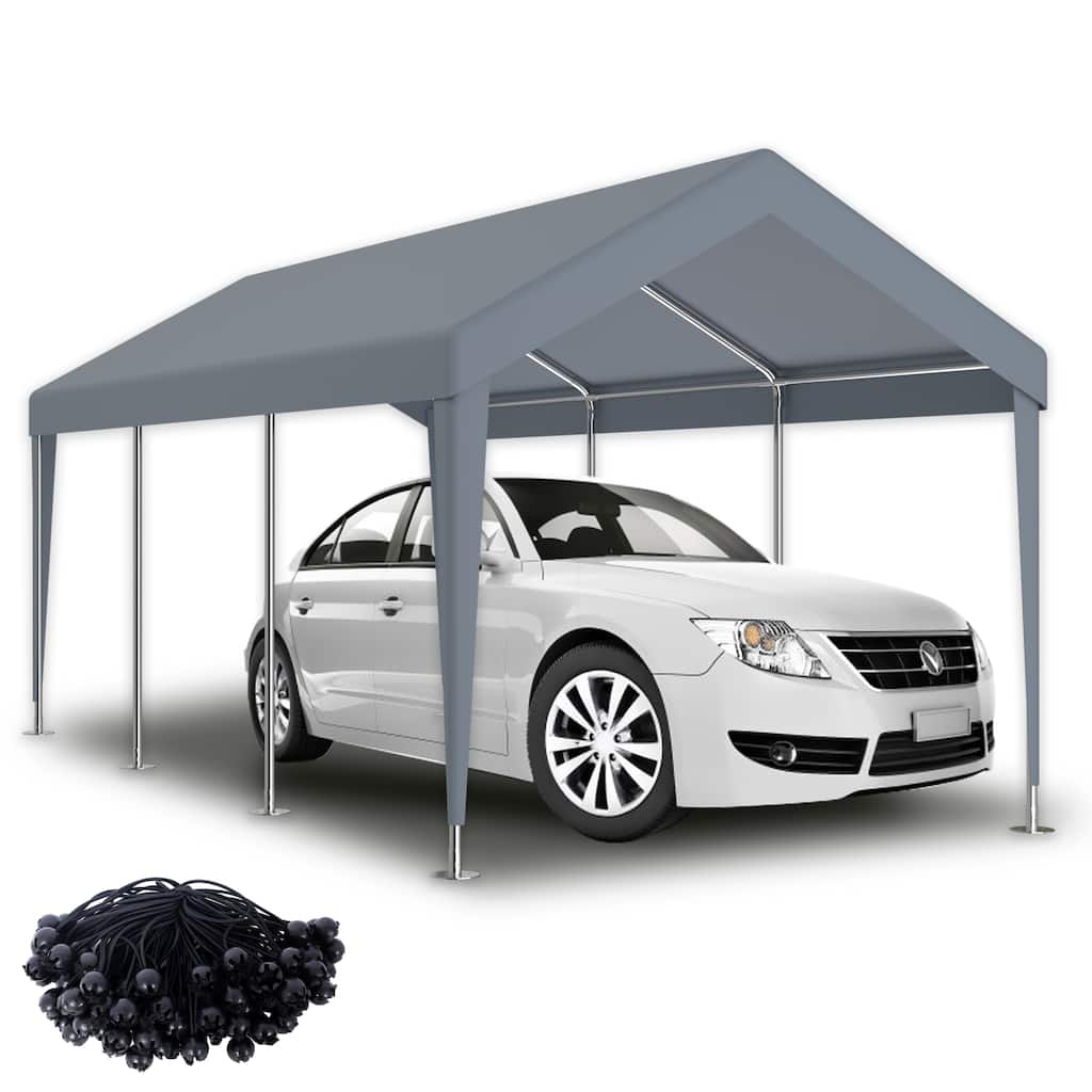 12 x 20ft Carport Replacement Canopy Cover, Waterproof & UV Protected Tarp with 76 Elastic Buckles Suit for Garage Shelter