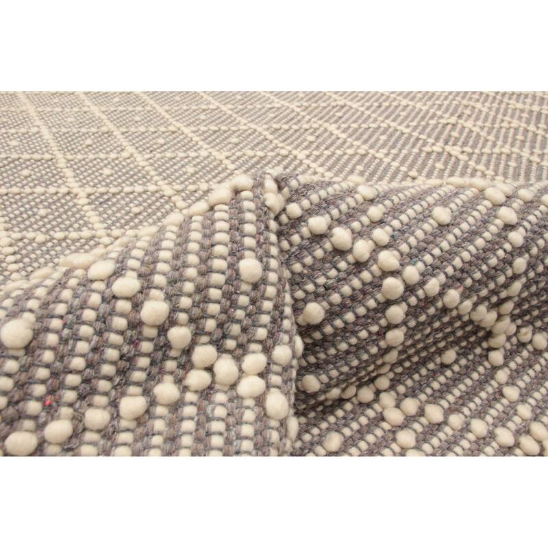 ECARPETGALLERY Braid weave Sienna Taupe Wool Rug - 5'1 x 8'2
