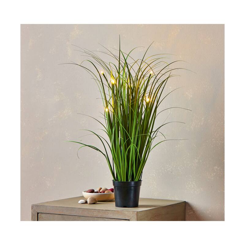 Potted Grass With Light-Up Led's