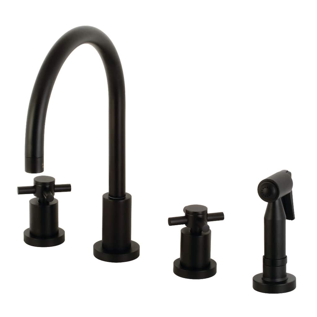 Kingston Brass Concord 8" Widespread Kitchen Faucet with Brass Sprayer