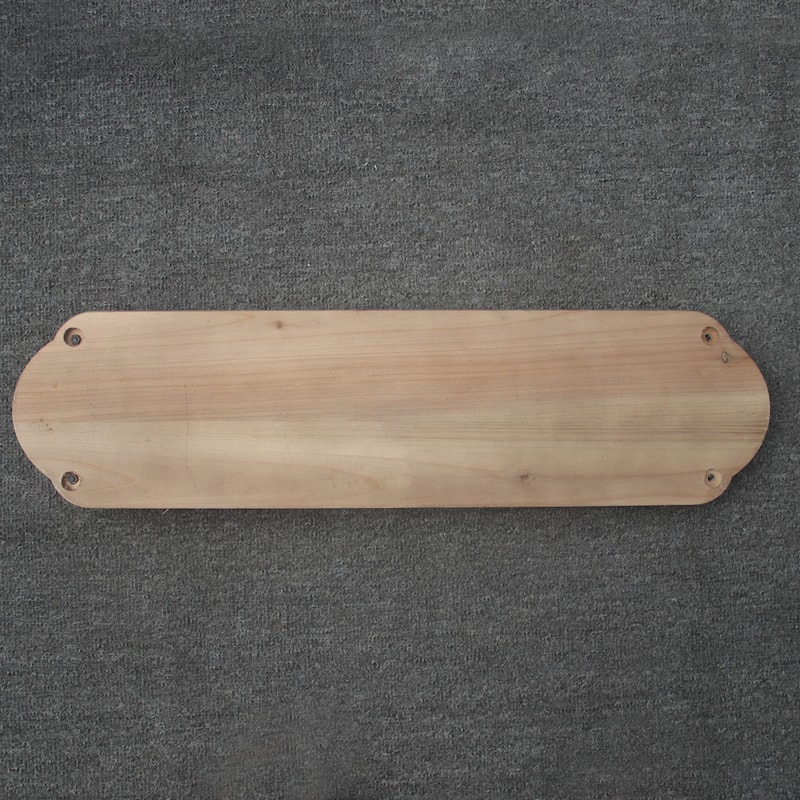 Long Narrow Carved Accent Wood Flat Tray with 2 Metal Handles - 22.5 X 1.18