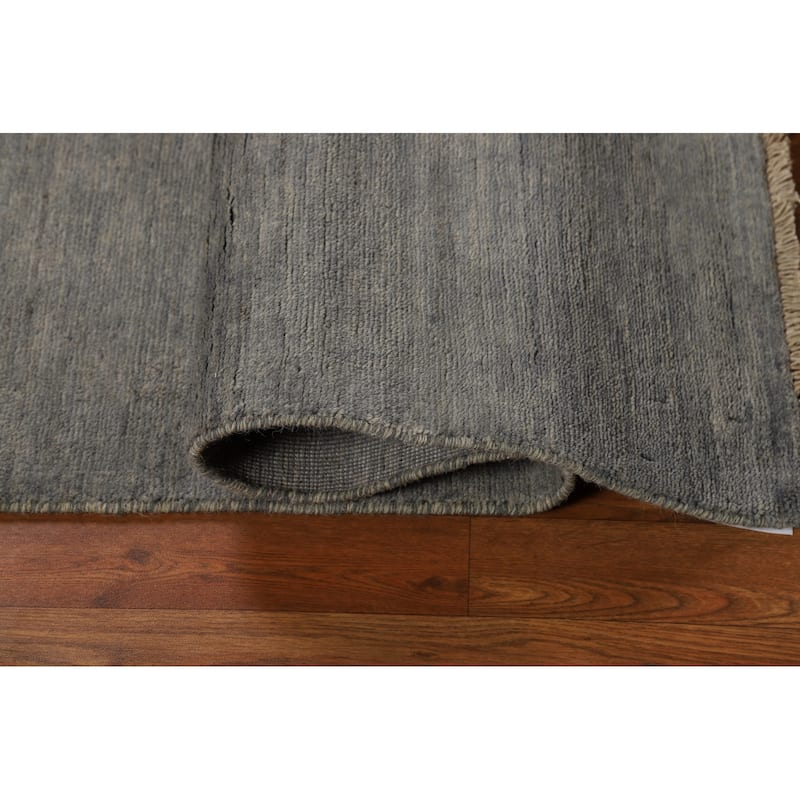 Hand Knotted Oriental 100% Wool Carpet Modern Modern Greys & Charcoal Gabbeh Area Rug - 5' 10'' X 4' 0''