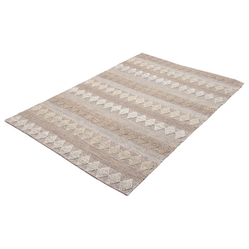 ECARPETGALLERY Braid weave Sienna Grey Wool Rug - 6'2 x 9'3
