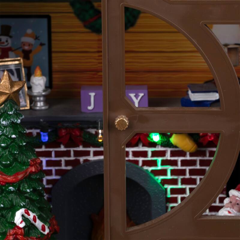 LED Lighted and Musical Retro Radio with Santa Scene Christmas Decoration - 12.5"