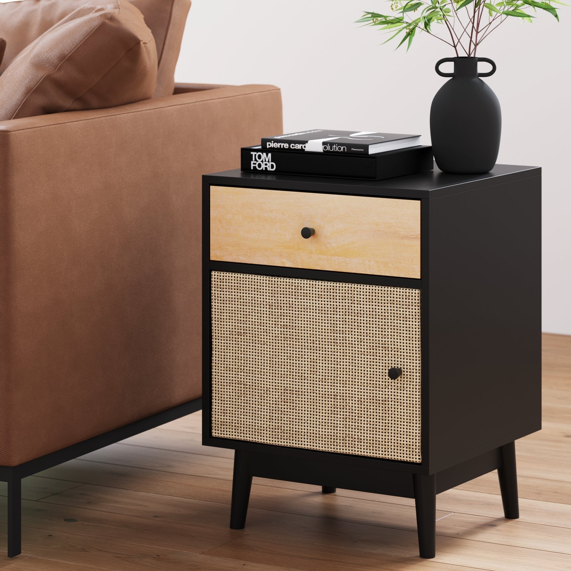 Nathan James Bonnie Bedside Table with Mango Wood Drawer and