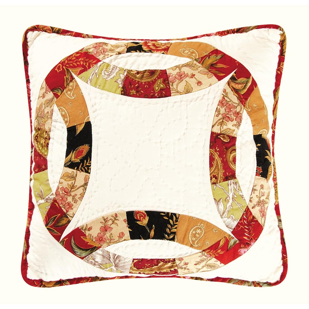 14" x 14" Colleen's Wedding Ring Quilted Pillow
