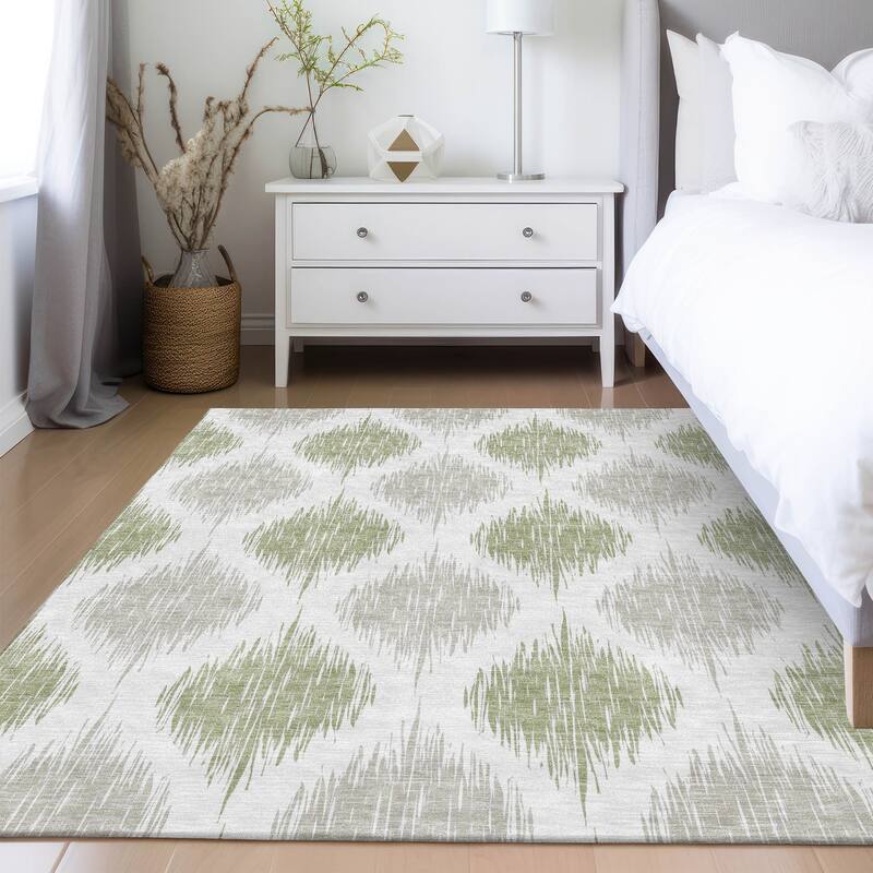 Machine Washable Indoor/ Outdoor Chantille Contemporary Geo Rug