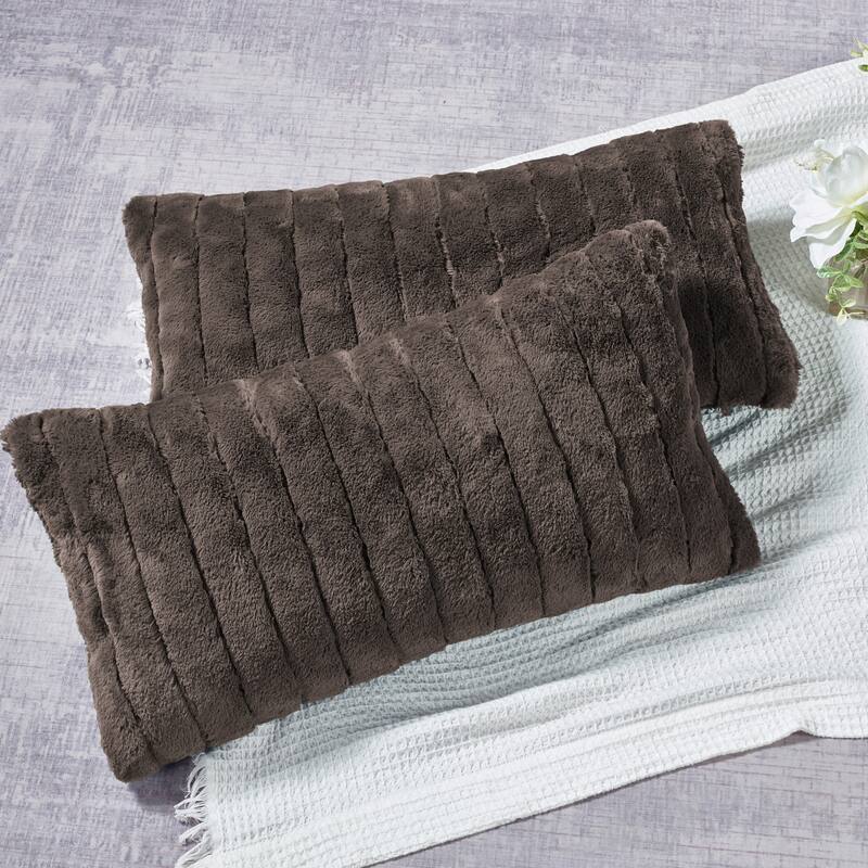 Serenta SuperMink Solid Color Throw Pillow Shell Cushion Cover Set