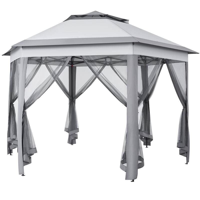 Yaheetech Outdoor Gazebo Pop Up Canopy with Metal Frame Mesh Netting