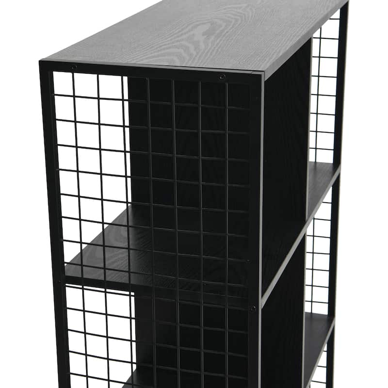 Household Essentials Cube Wall Shelves, 6 Cube Storage Wall Unit with Metal Mesh