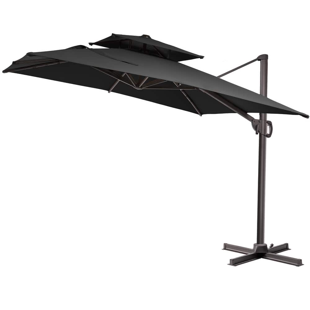 VredHom 9 FT x 12 FT Outdoor Patio Dual Top Aluminum Cantilever Umbrella