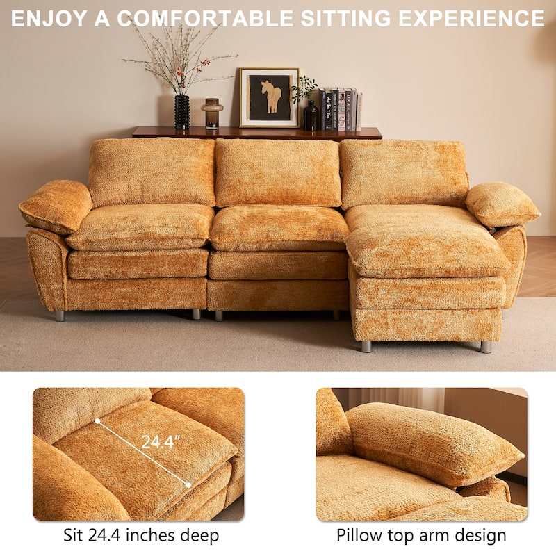 Modern dark three-seater sofa, polyester sofa sleeper, comfortable upholstered furniture for living room, apartment