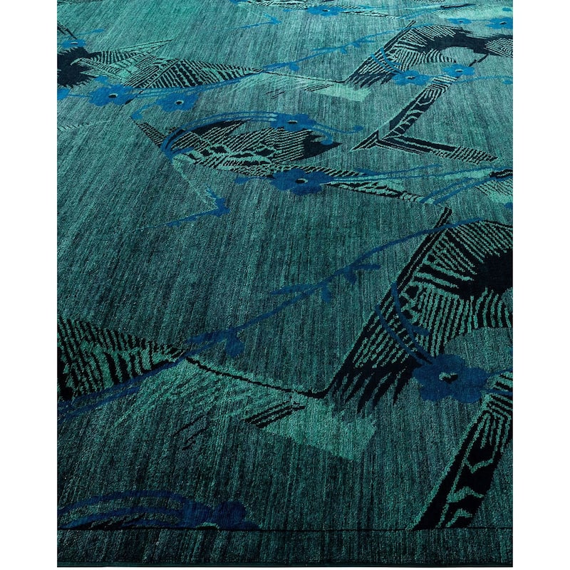 Contemporary Overdyed Wool Hand Knotted Area Rug - 9' 2" x 11' 10"