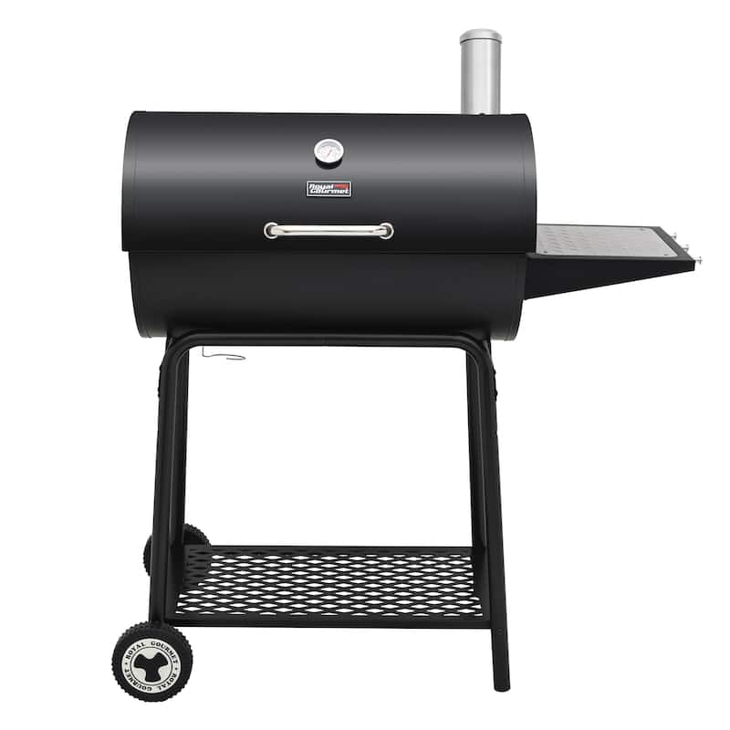Royal Gourmet CC1830 30-Inch Barrel Charcoal Grill with Side Table, 627 Square Inches, Black - Assembly Required