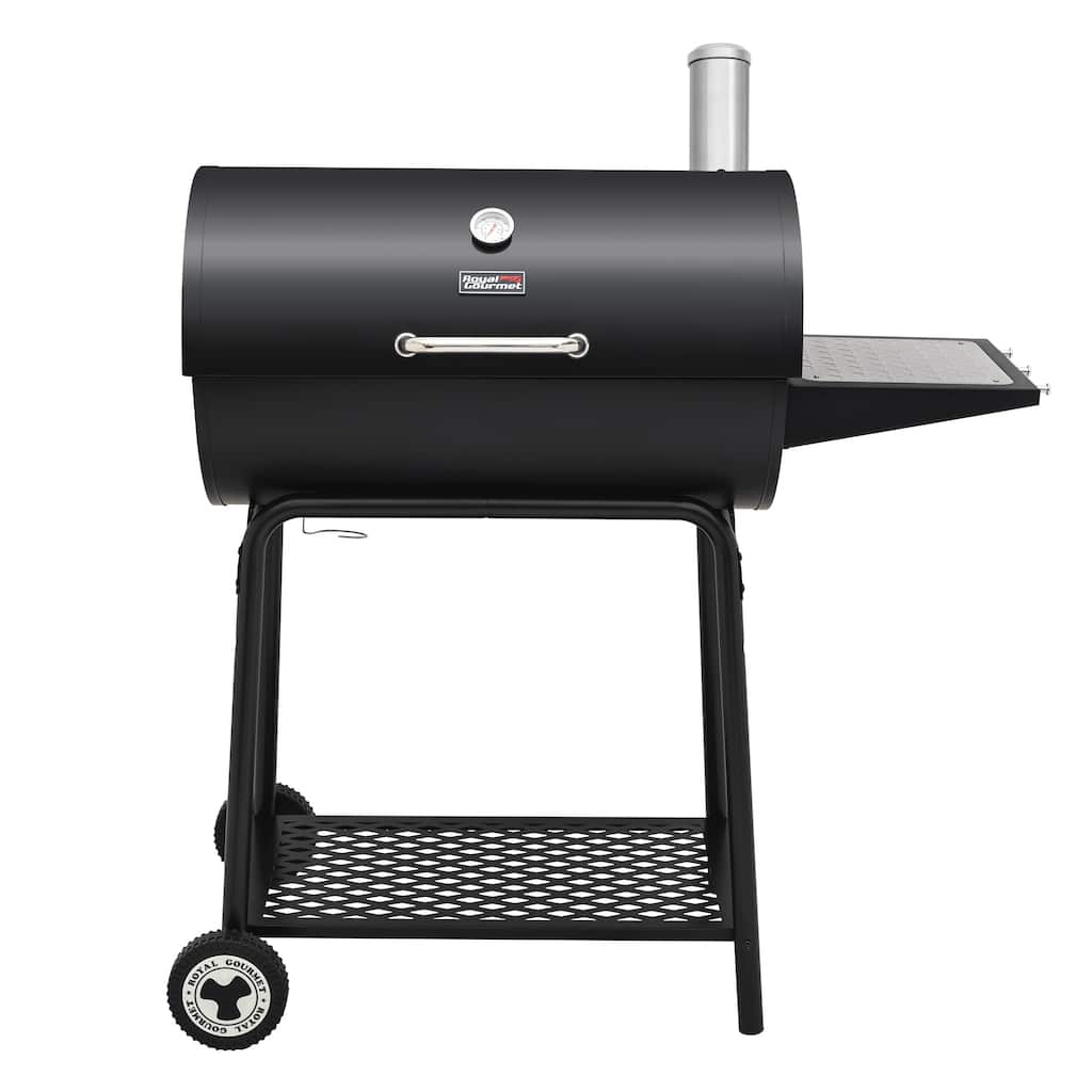 Royal Gourmet CC1830 30-Inch Barrel Charcoal Grill with Side Table, 627 Square Inches, Black
