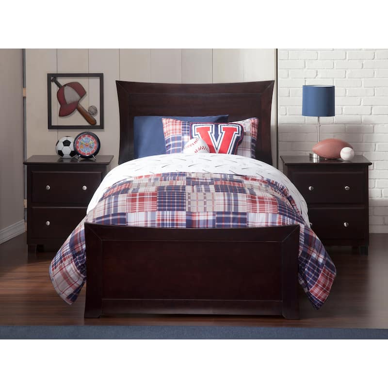 Metro Twin XL Foundation Bed Frame with Matching Foot Board in Espresso