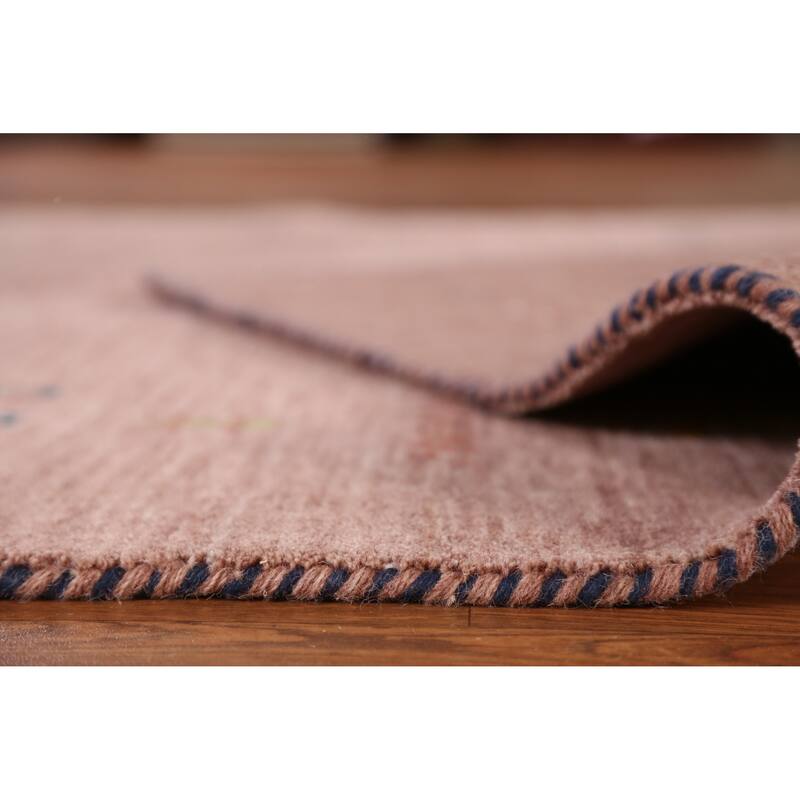 Hand Knotted Oriental 100% Wool Carpet Tribal Animal Pictorial Brown Gabbeh Area Rug - 7' 9'' X 5' 0''