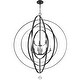 preview thumbnail 2 of 3, Luna 9 Light Matte Black Chandelier - 48'' W x 58.5'' H