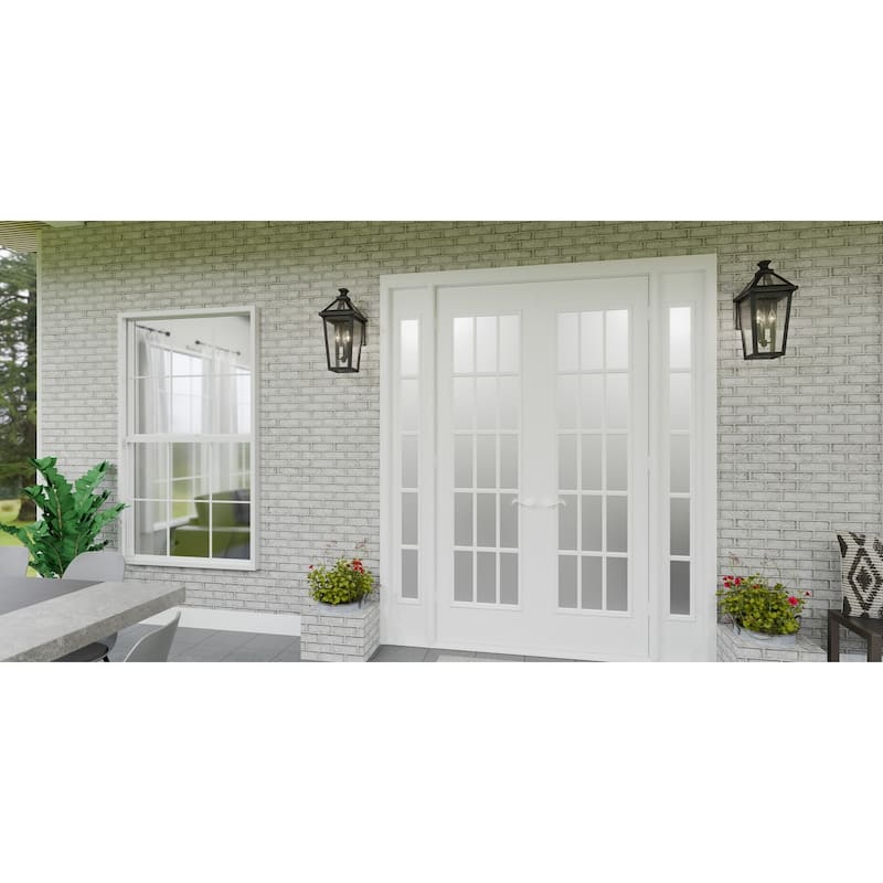 Boulevard 3-Light Matte Black Outdoor Wall Lantern