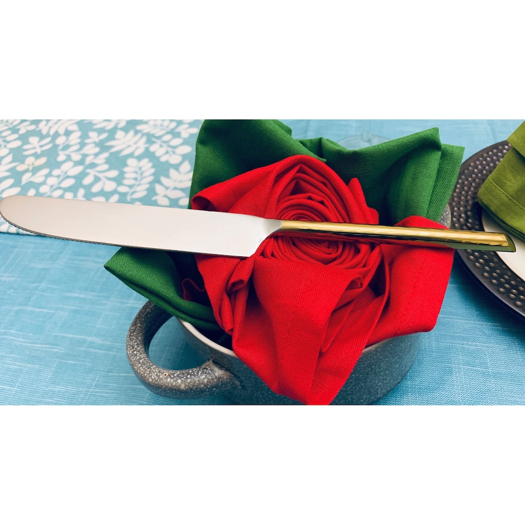 VIBHSA Golden Hammered dinner knives set of 6