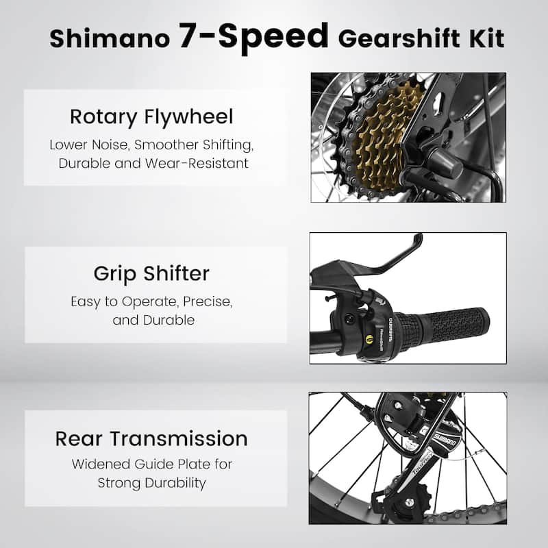 20 Inch Kids Mountain Bike for Boys & Girls Ages 8-14, 7-Speed Carbon Steel Frame, Wide Tires, Disc Brakes, Suspension
