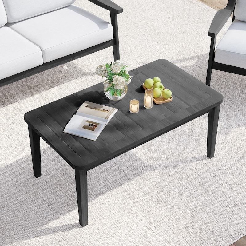 Outdoor Patio Wood Teak Rectangular Coffee Table