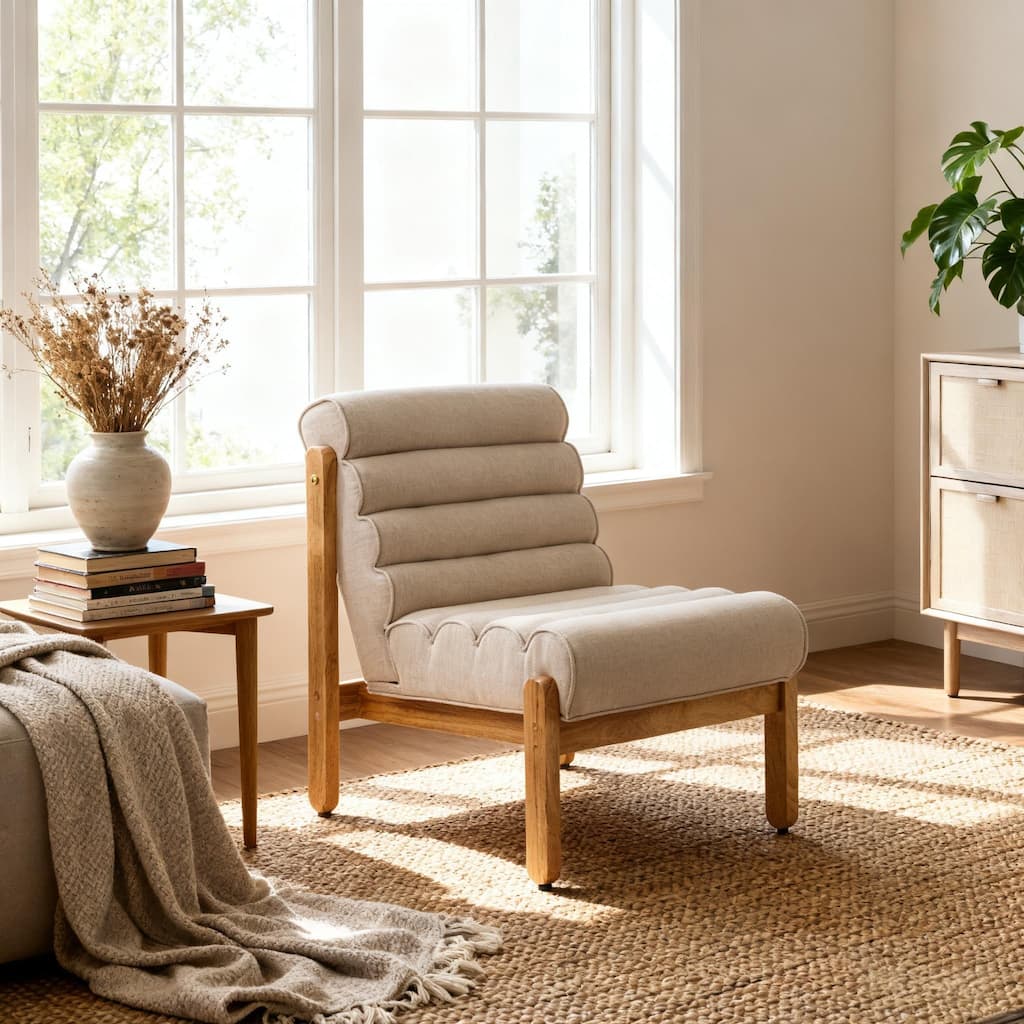 Scott Living - Modern Upholstered Accent Chair with Plush Layered Cushion & Solid Wood Frame - 25.75"W