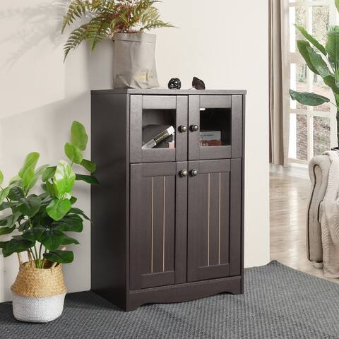 Wooden Cabinet with 2 Doors and 3 Shelves