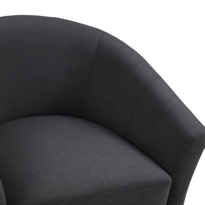 2 Set Modern Linen Barrel Accent Chairs Club Armchair