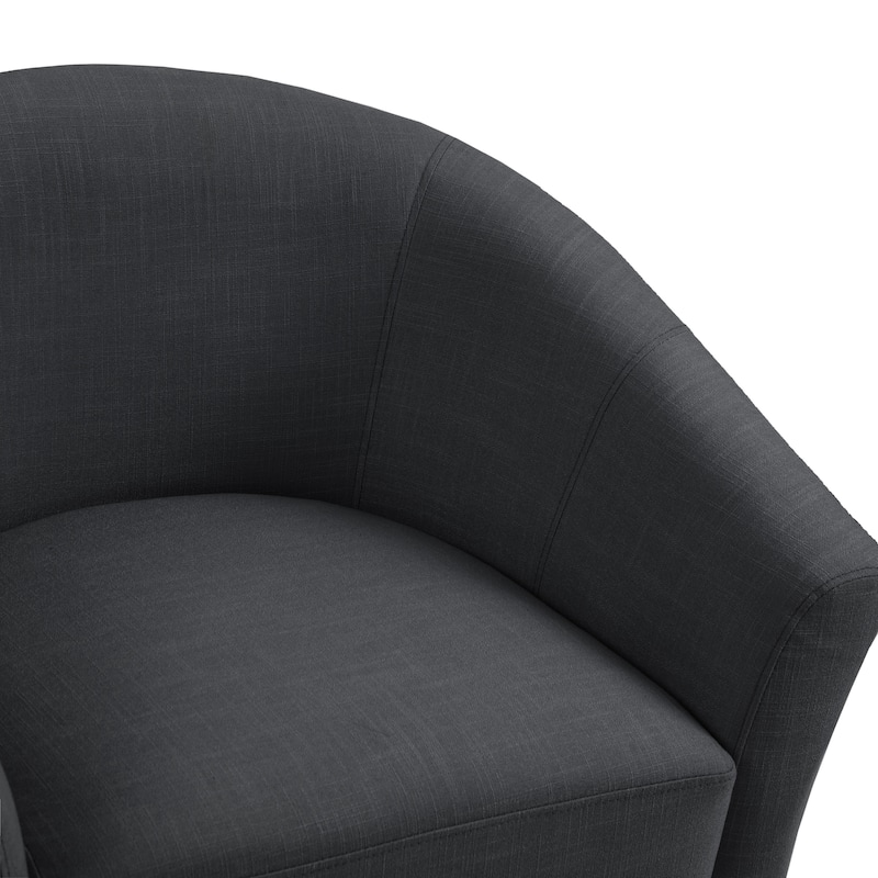 Set of 2 Upholstered Modern Barrel Accent Chair Wood Legs