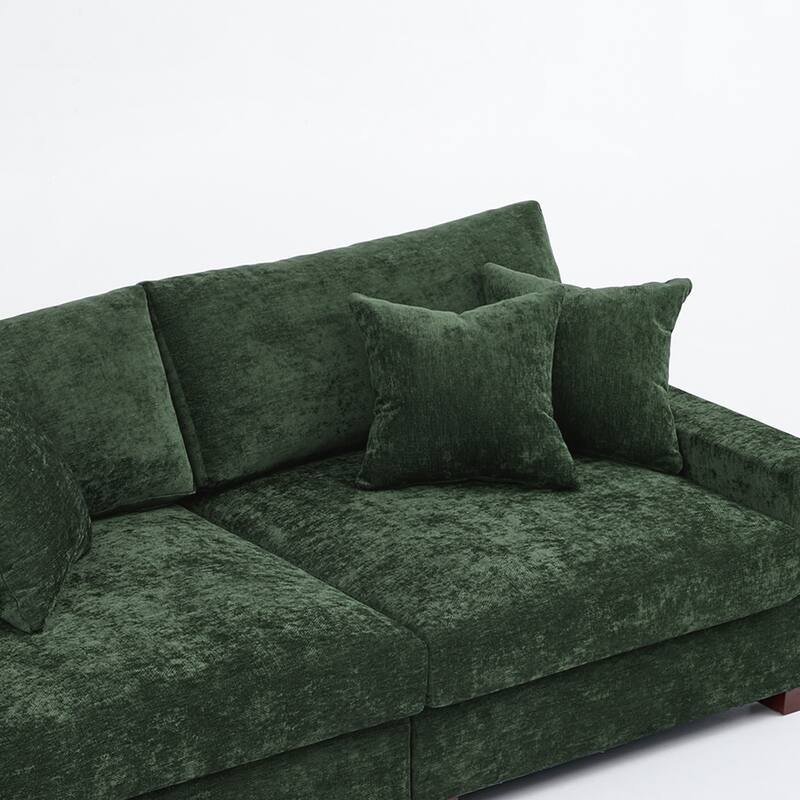 Modern Upholstered Chenille Modular Sectional Sofa with Pillow
