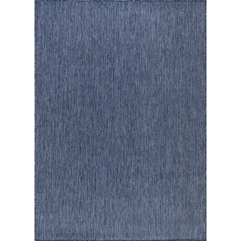 Aloha Washable Solid Indoor Outdoor Area Rug Patio Deck Living Room - 6x9 - Marina