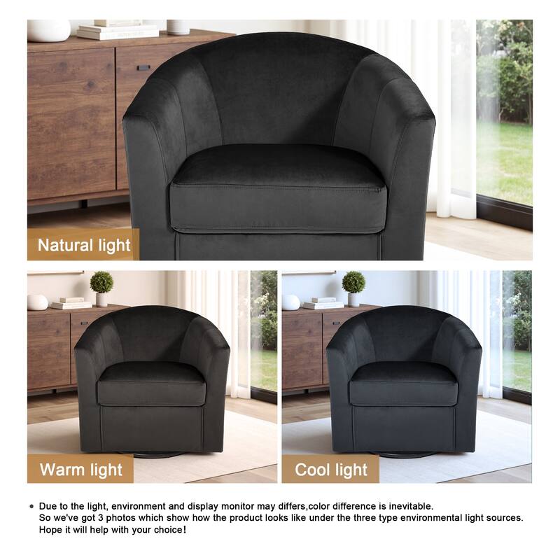 Modern Upholstered Accent Swivel Barrel Chair for Living Room