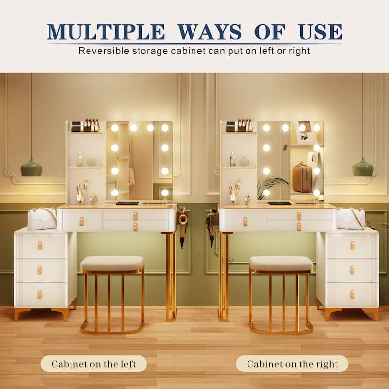 Makeup Vanity with 3 Lighting Colors