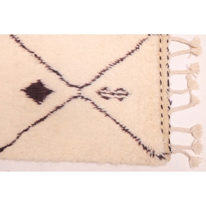 ECARPETGALLERY Hand-knotted Pak Finest Marrakesh Cream Wool Rug - 5'2 x 6'7