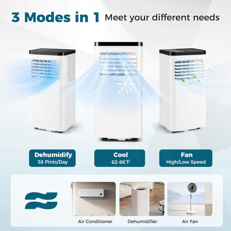 Costway 8000 BTU Portable Air Conditioner with Fan and Dehumidifier - See Details