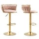 preview thumbnail 170 of 198, Modern Velvet Adjustable Swivel Bar Stools Set of 2