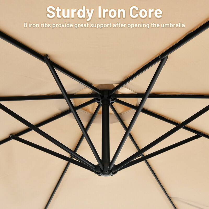 10ft Cantilever Patio Umbrella with Crank and Cross Base
