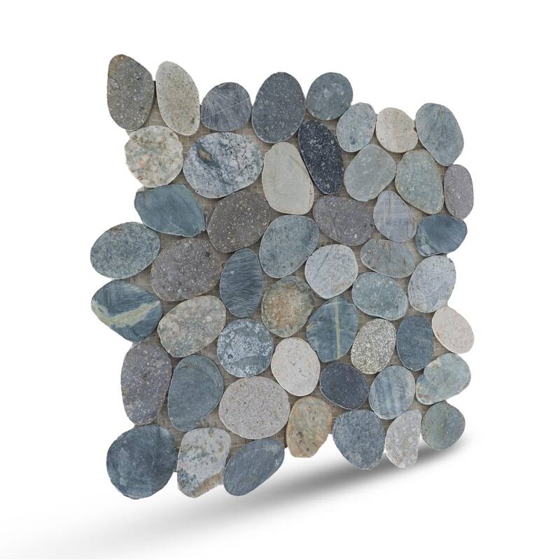 Toba Sliced Pebble Mosaic, Backsplash Kitchen Walls, Shower and Bathroom Floors 12" X 12" (5 Sqft per case) - Case (5 Tiles)