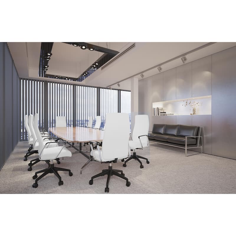 Hilton Modern High Back Ergonomic Leather Office Chair with Adjustable Height, Swivel, and Tilt for Conference or Executive Desk