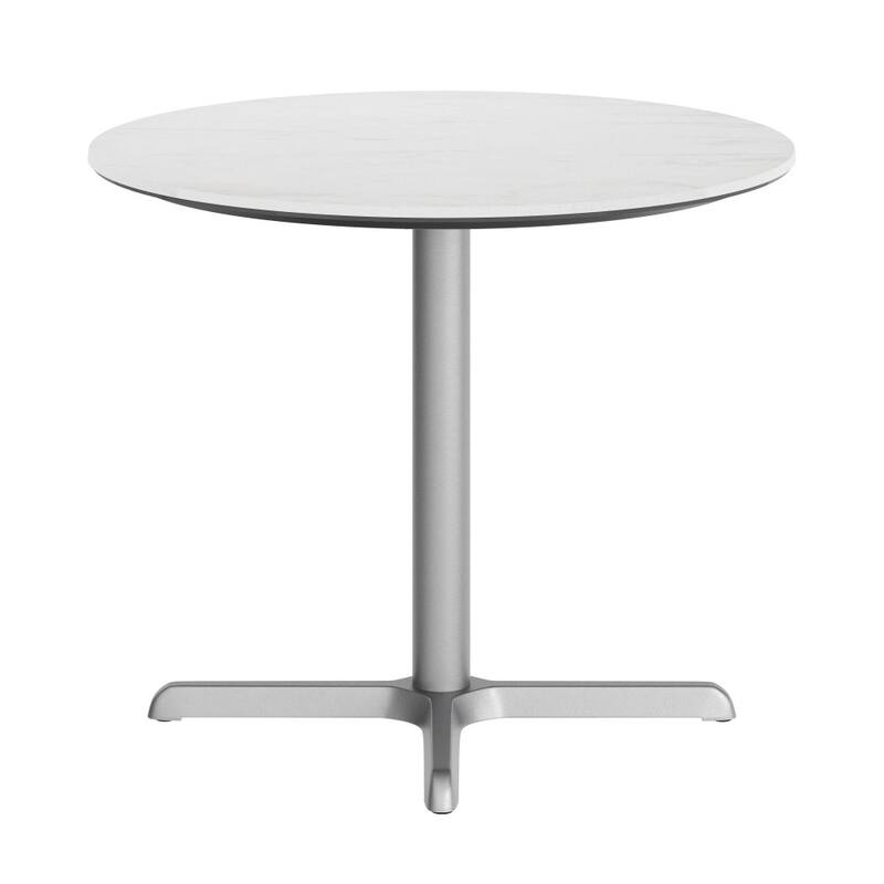 Commercial All-Weather HPL Tabletop with Crisscross Base - 36"W x 36"D x 31"H