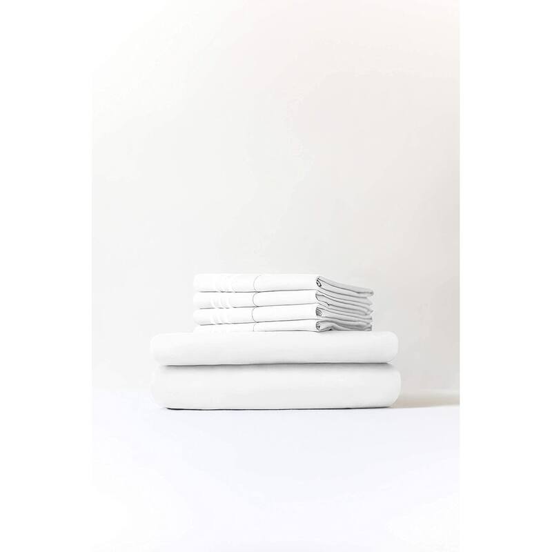CGK Linens Extra Deep Pocket Microfiber 6 Piece Bed Sheet Set Soft & Cooling