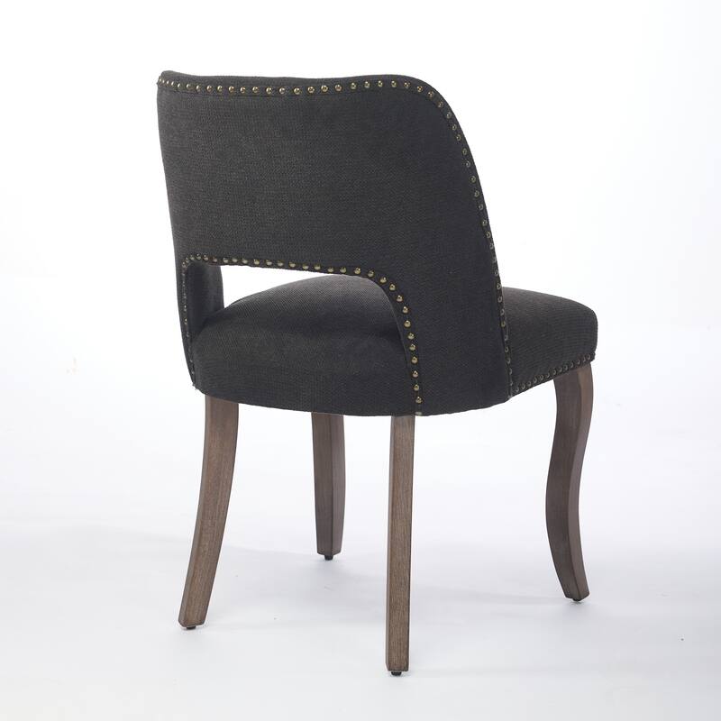 Rustic Dining Chairs Reception Chair Set of 2 Side Chair Vanity Chair Black Kitchen Chair with Wood Legs