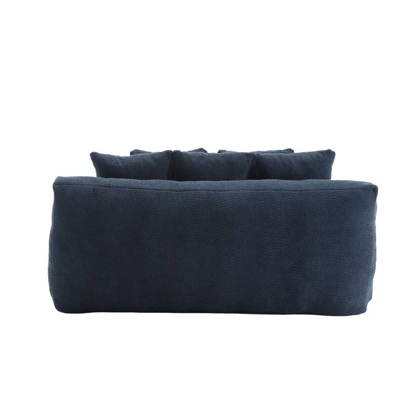 Chenille double spacious lazy sofa Living room Comfortable deep seat sofa with five pillows