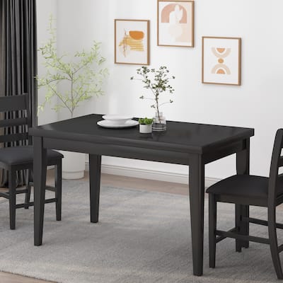 Wood Counter Height Dining Table, Antique Black, 35"D x 59.1"W x 36.5"H - Matte Black