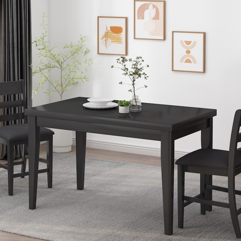 Wood Counter Height Dining Table,35"D x 59.1"W x 36.5"H - Black