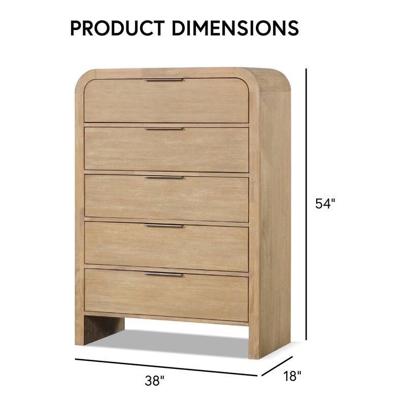 Furniture of America Elowyn 3-Piece Natural Solid Wood Chest and 2-Nightstand Bedroom Set